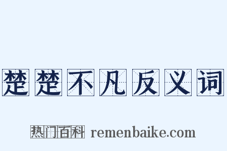楚楚不凡反义词是什么意思的图片
